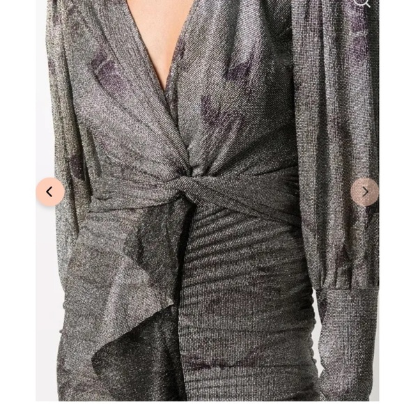 Ba&sh |  Lizie Ruched Metallic Mini Dress Size XS NEW - Picture 15 of 15